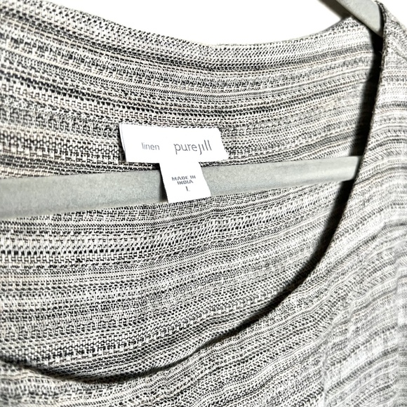 J. Jill Pure Jill Linen Faux Wrap Shift Dress Gray Lagenlook Sleeveless Size L - Picture 5 of 10